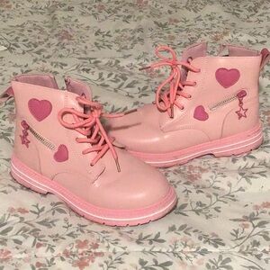 Pink Heart Kids Boots